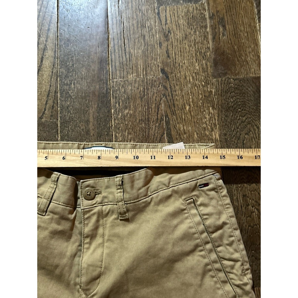HILFIGER DENIM Chino Men Trousers Size W30 L32 Tapered Stretch Brown Khaki - Picture 4 of 5
